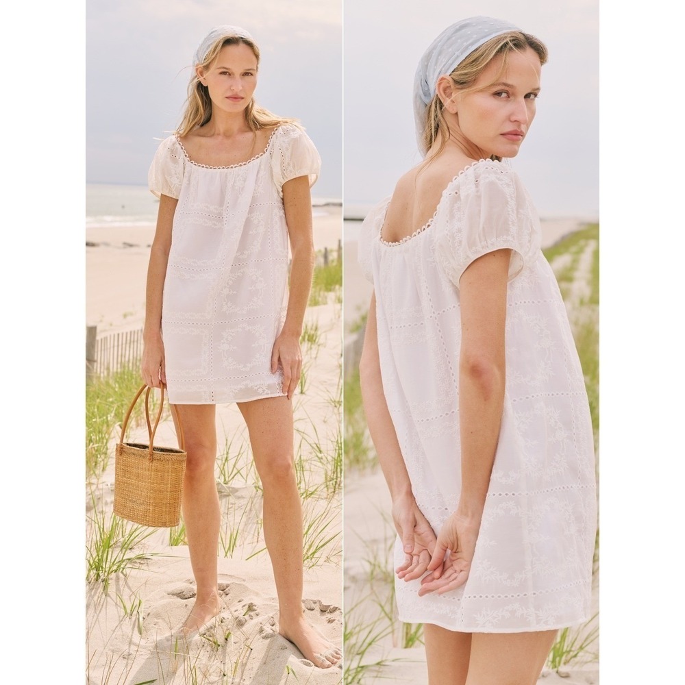 NWT Kourt Nya Eyelet Mini Dress in White - Size Large